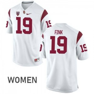 #19 Matt Fink Trojans Women's Stitch Jersey White