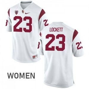 #23 Jonathan Lockett USC Trojans Women's Football Jerseys White