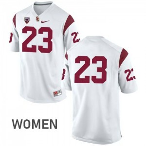 #23 Jonathan Lockett USC Trojans Women's No Name High School Jerseys White