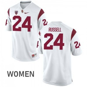 #24 Jake Russell Trojans Women's NCAA Jerseys White