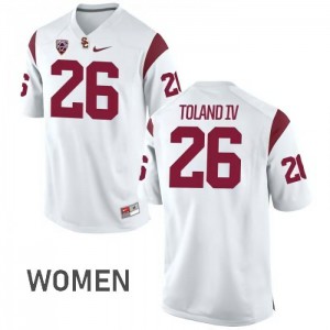 #26 James Toland IV Trojans Women's NCAA Jerseys White