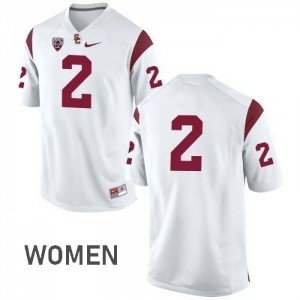 #2 Adoree' Jackson Trojans Women's No Name Football Jersey White