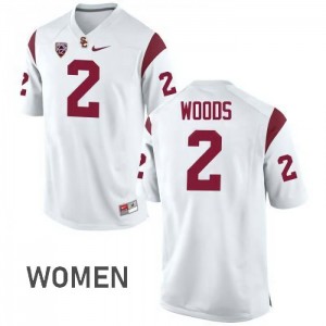 #2 Robert Woods Trojans Women's Stitch Jersey White