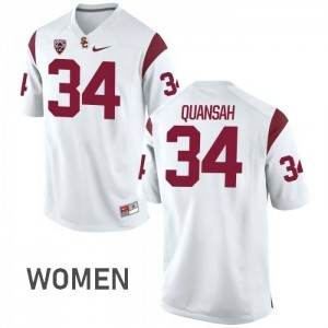 #34 Yoofi Quansah Trojans Women's High School Jerseys White