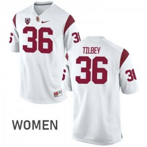 #36 Chris Tilbey Trojans Women's Stitched Jersey White
