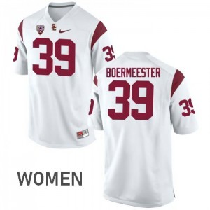 #39 Matt Boermeester Trojans Women's NCAA Jerseys White
