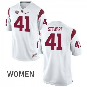 #41 Milo Stewart Trojans Women's College Jerseys White