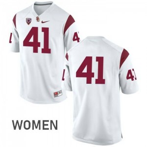 #41 Milo Stewart USC Trojans Women's No Name Embroidery Jersey White