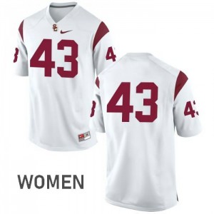 #43 Troy Polamalu USC Trojans Women's No Name High School Jersey White