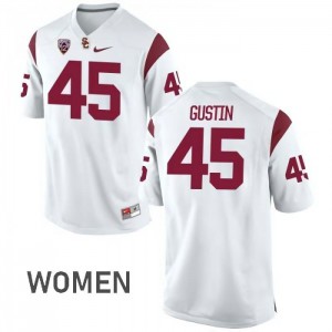 #45 Porter Gustin USC Trojans Women's University Jersey White