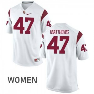 #47 Clay Matthews USC Trojans Women's University Jerseys White