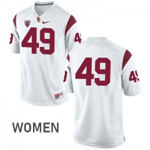 #49 Michael Brown Trojans Women's No Name Stitch Jerseys White