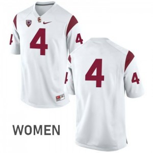#4 Steven Mitchell Jr USC Women's No Name College Jersey White