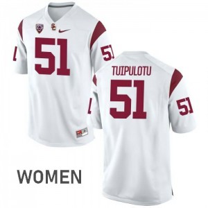 #51 Marlon Tuipulotu USC Trojans Women's High School Jersey White