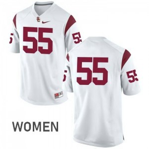 #55 Junior Seau USC Trojans Women's No Name Stitched Jersey White