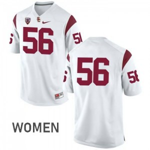 #56 Jordan Iosefa Trojans Women's No Name Player Jersey White