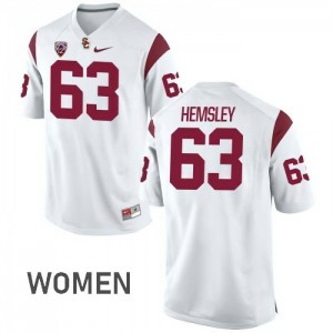 #63 Roy Hemsley Trojans Women's NCAA Jersey White
