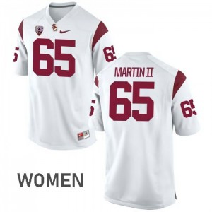 #65 Frank Martin II Trojans Women's NCAA Jerseys White