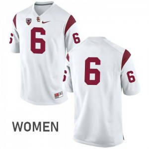 #6 Mark Sanchez USC Women's No Name College Jerseys White