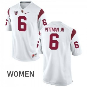 #6 Michael Pittman Jr USC Trojans Women's College Jerseys White