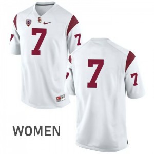 #7 Matt Barkley Trojans Women's No Name Stitched Jerseys White
