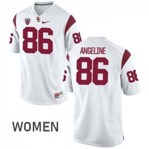 #86 Cary Angeline USC Women's Football Jersey White