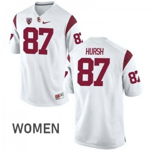 #87 Alec Hursh USC Trojans Women's Official Jersey White