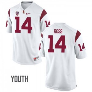 #14 Ykili Ross Trojans Youth Stitch Jersey White