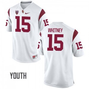 #15 Isaac Whitney Trojans Youth Stitch Jerseys White