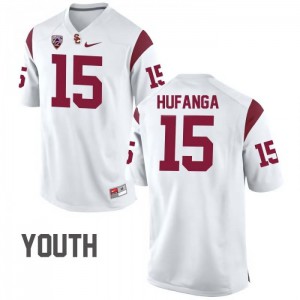#15 Talanoa Hufanga USC Youth Stitched Jerseys White