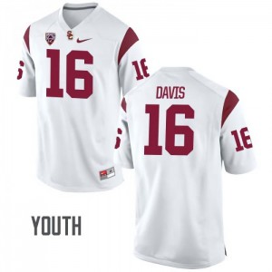 #16 Dominic Davis USC Youth Embroidery Jerseys White