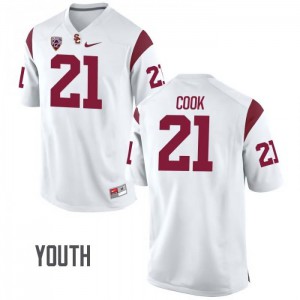 #21 Jamel Cook USC Youth High School Jersey White
