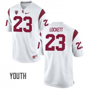 #23 Jonathan Lockett Trojans Youth Alumni Jerseys White