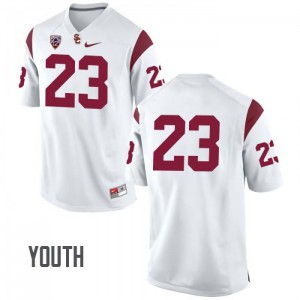 #23 Jonathan Lockett USC Trojans Youth No Name Football Jerseys White