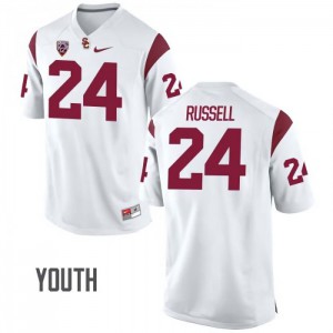 #24 Jake Russell USC Youth Official Jerseys White