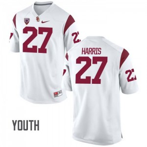 #27 Ajene Harris Trojans Youth Stitch Jersey White