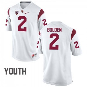 #2 Bubba Bolden Trojans Youth College Jersey White