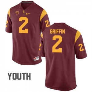 #2 Olaijah Griffin Trojans Youth Stitched Jersey Cardinal