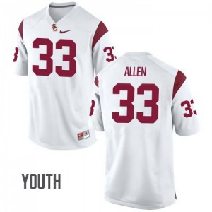 #33 Marcus Allen Trojans Youth University Jerseys White