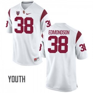 #38 Chris Edmondson USC Youth Football Jersey White
