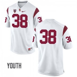 #38 Chris Edmondson USC Trojans Youth No Name High School Jerseys White