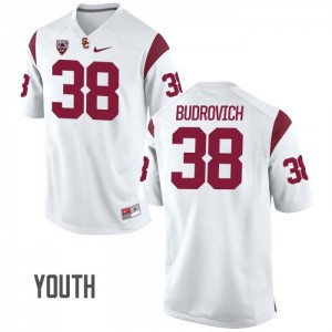 #38 Reid Budrovich USC Youth Stitched Jerseys White