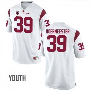 #39 Matt Boermeester USC Trojans Youth Football Jersey White