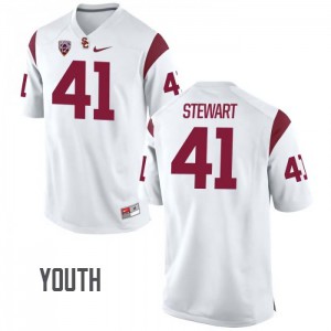 #41 Milo Stewart USC Trojans Youth College Jerseys White