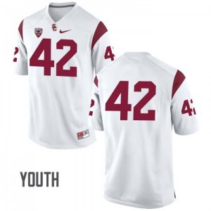 #42 Ronnie Lott USC Trojans Youth No Name University Jerseys White