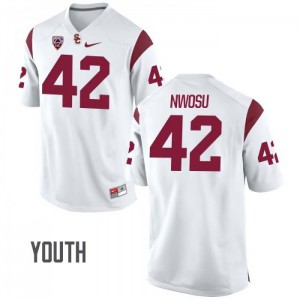 #42 Uchenna Nwosu USC Trojans Youth Stitched Jerseys White