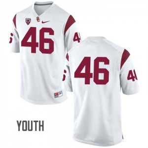 #46 Wyatt Schmidt Trojans Youth No Name Player Jersey White
