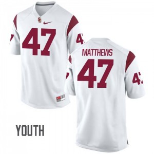 #47 Clay Matthews Trojans Youth Stitch Jersey White