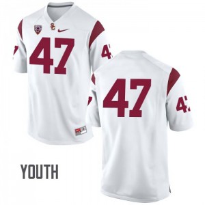 #47 James Bermingham Jr Trojans Youth No Name NCAA Jerseys White