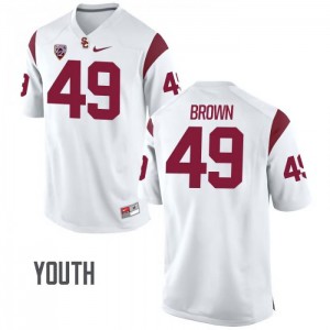 #49 Michael Brown Trojans Youth University Jerseys White